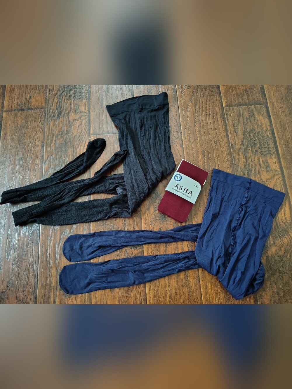 Bundle Of 3 Tights - Black, Navy & Burgundy